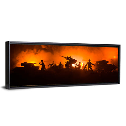 Nighttime Battlefield Silhouette Wall Art