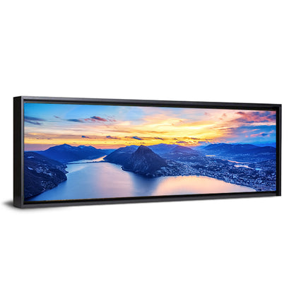 Sunset Over Lake Lugano Wall Art