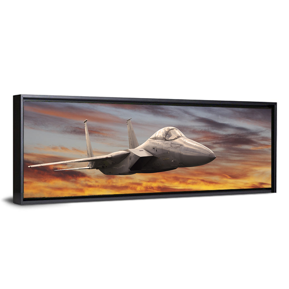 Sunset Fighter Jet Wall Art