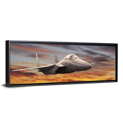 Sunset Fighter Jet Wall Art