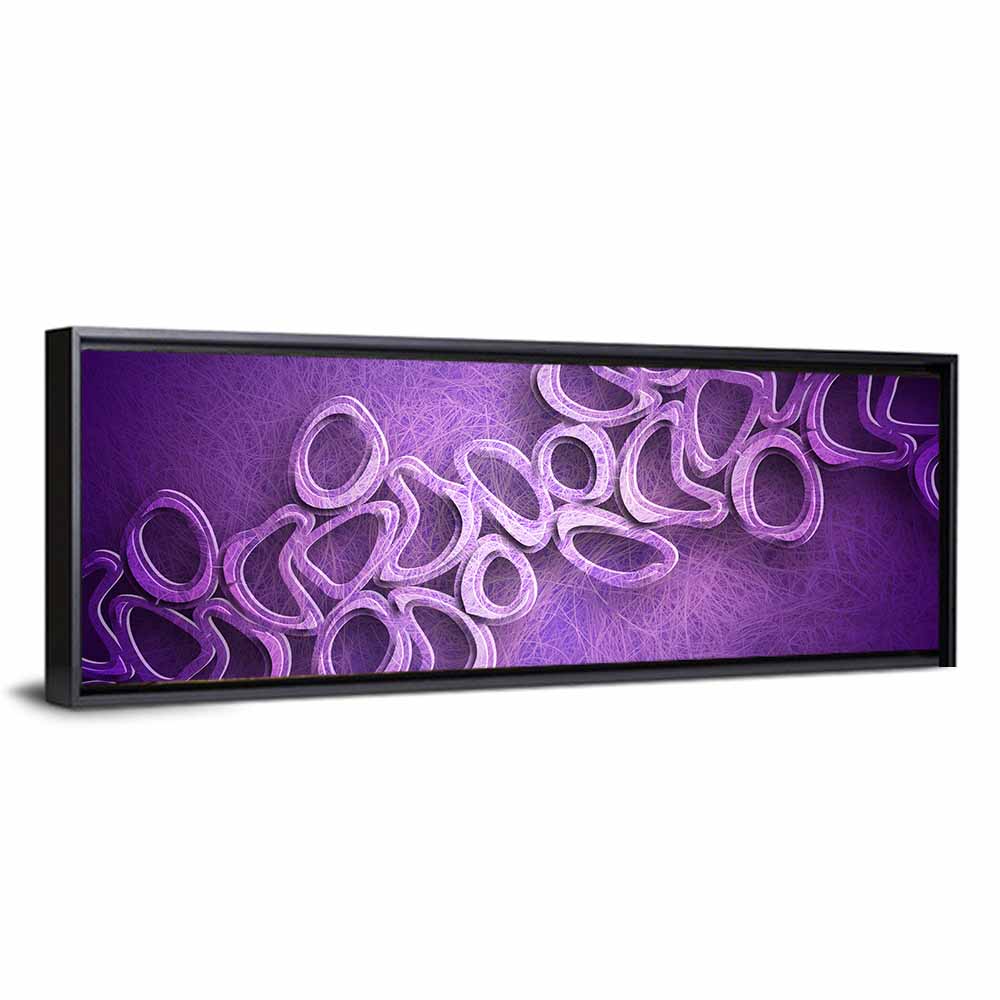 Layered Purple Ring Pattern Wall Art