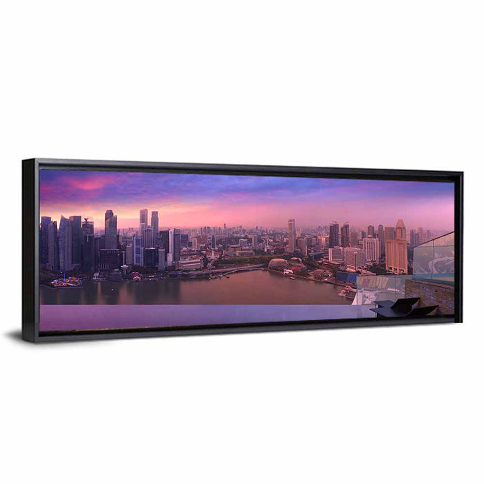 Marina Bay Singapore Skyline Wall Art as a framed canvas