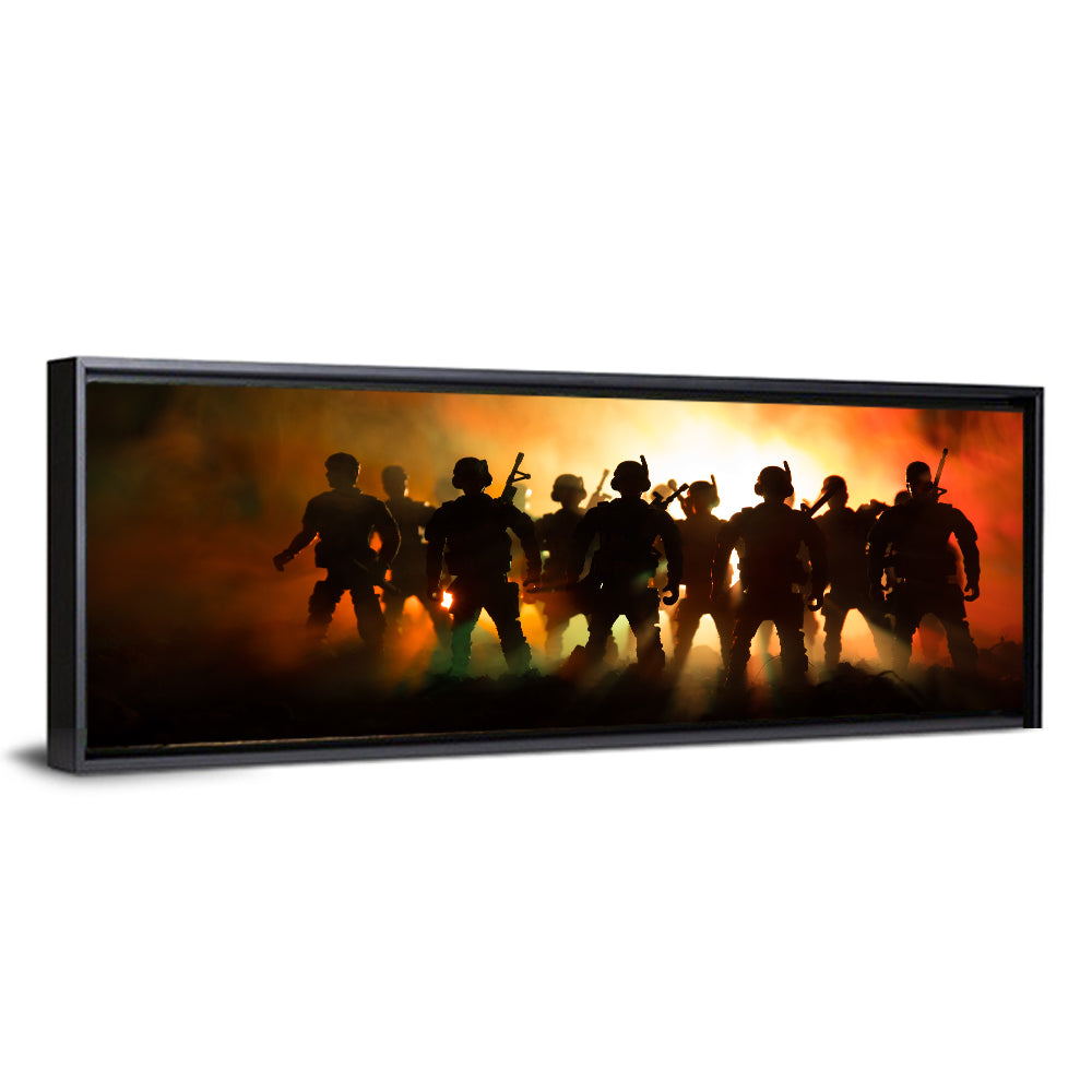 Silhouetted Infantry Line Wall Art