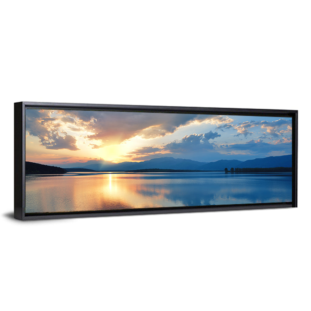 Golden Hour Lake Reflection Wall Art