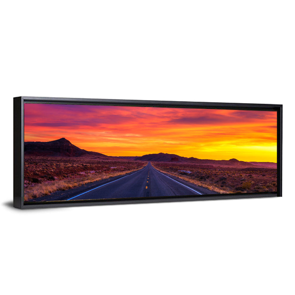 Infinite Desert Road Sunset Wall Art