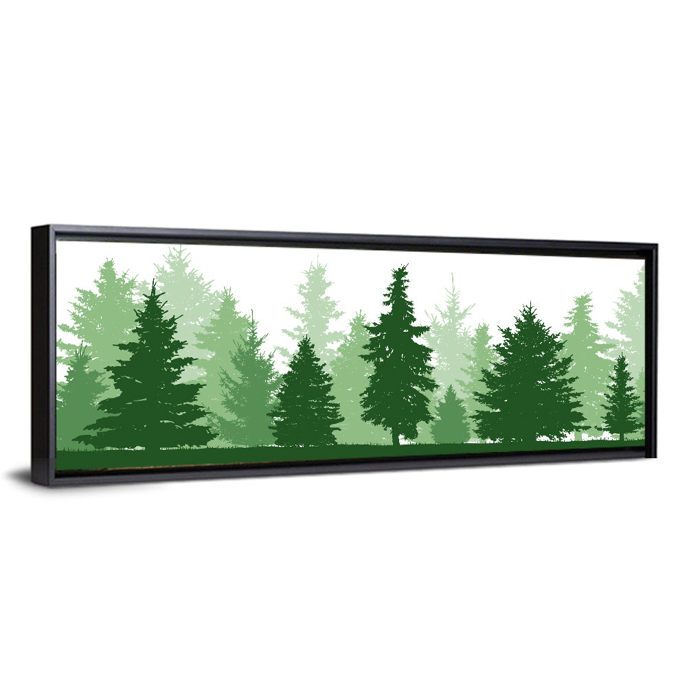 Layered Pine Forest Silhouette Wall Art