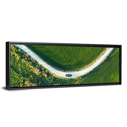 Aerial Farm Fields at Golden Hour Wall Art