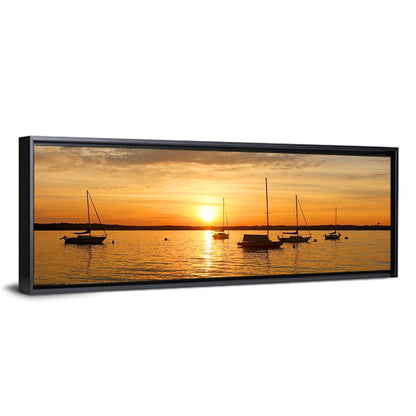 Lake Mendota Golden Sailboats Wall Art