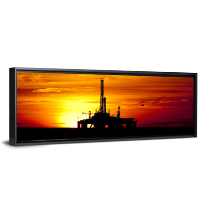 Offshore Oil Rig at Sunset Wall Art