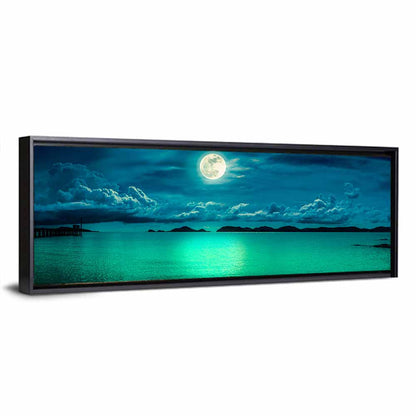Moonlit Pier Seascape Wall Art