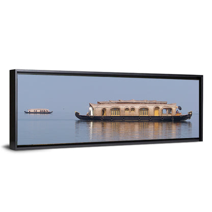 Thatched Houseboat on Vembanad Lake Wall Art
