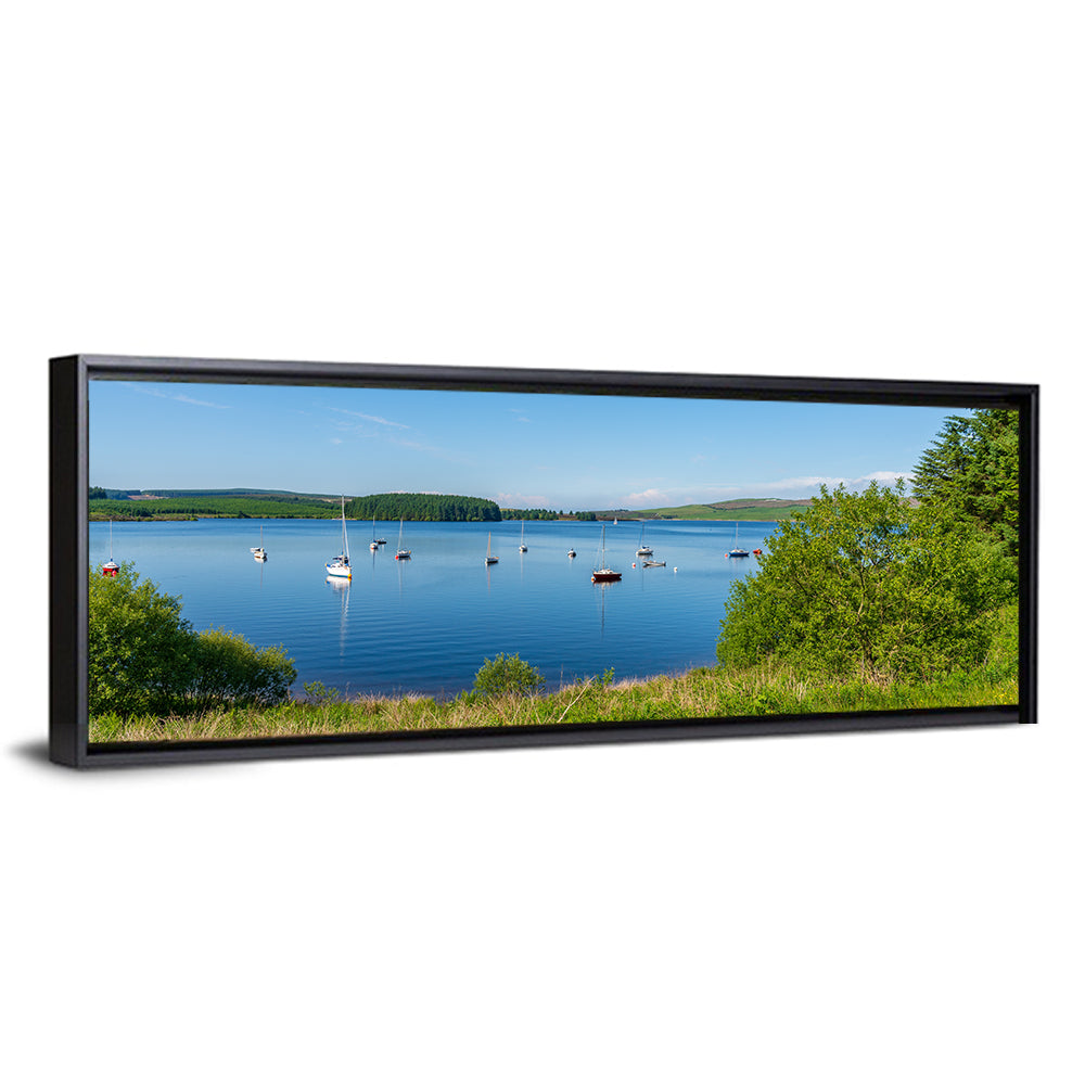 Anchored Sailboats at Llyn Brenig Wall Art