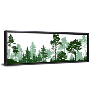 Green Forest Trees Silhouette Wall Art