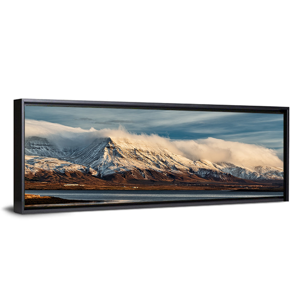 Reykjavik Golden Hour Mountains Wall Art