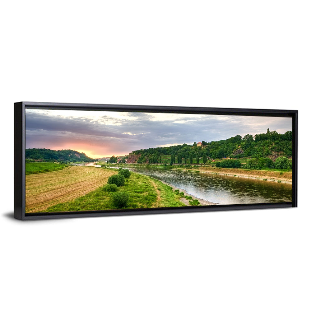 Elbe River at Golden Hour Wall Art