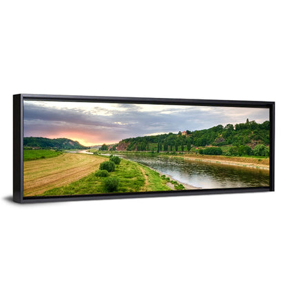 Elbe River at Golden Hour Wall Art