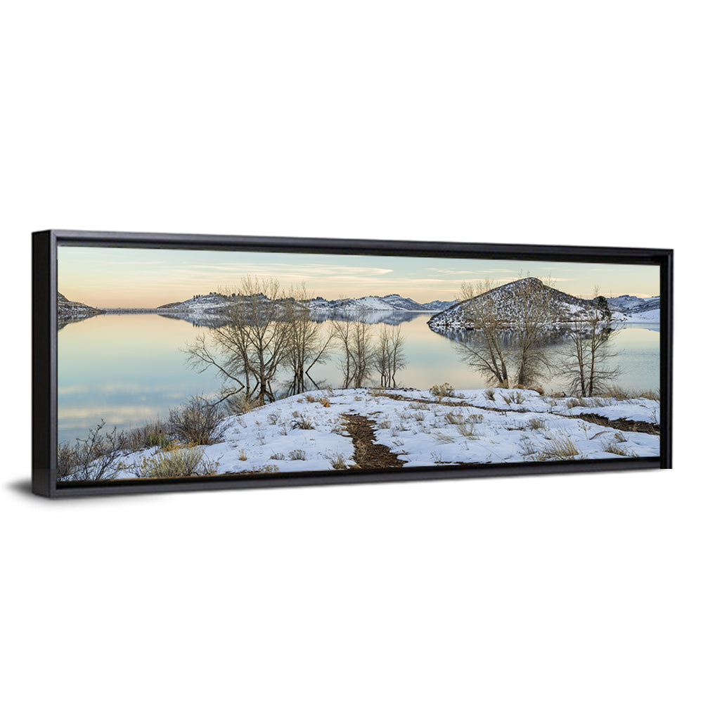 Horsetooth Reservoir Frozen Reflection Wall Art