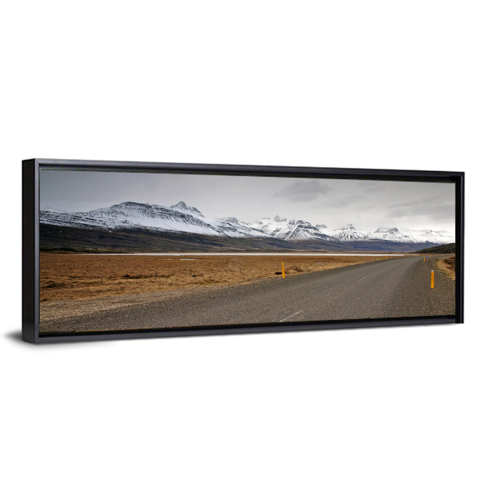 Icelandic Road to Snow-capped Mountains Wall Art