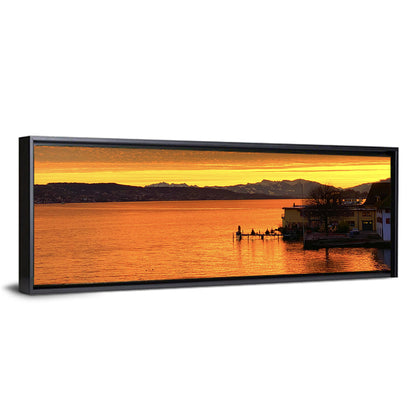 Lake Zurich Golden Sunset Wall Art