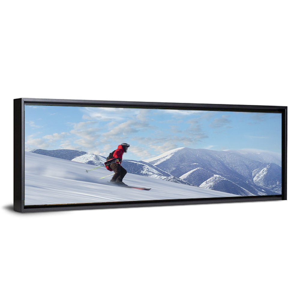 Skier on Snowy Mountain Slope Wall Art