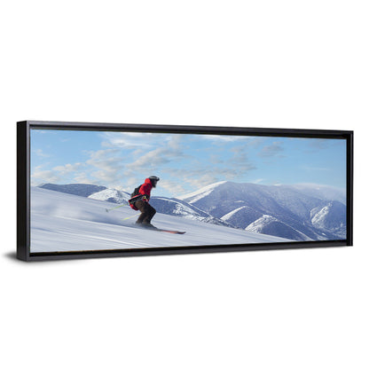 Skier on Snowy Mountain Slope Wall Art