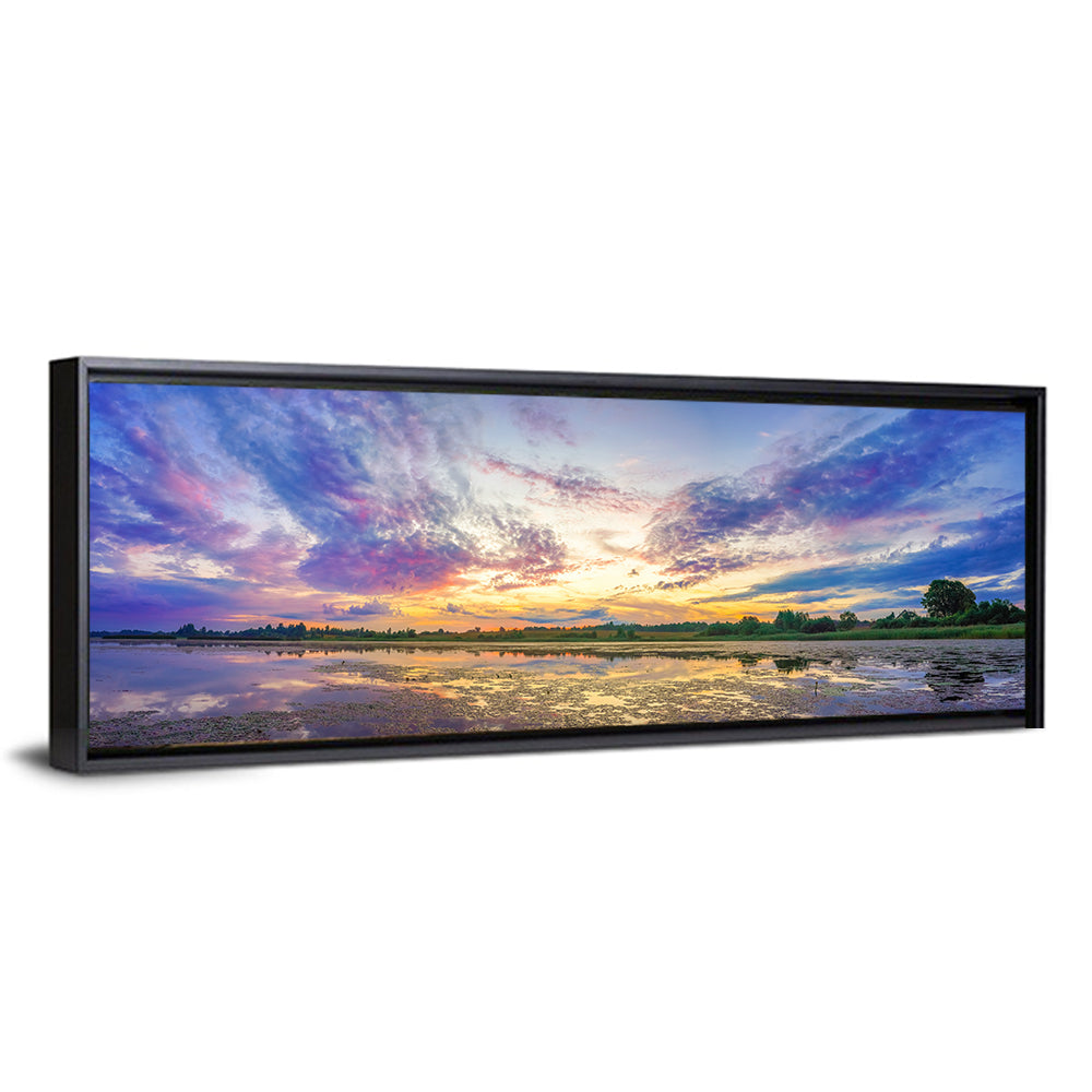 Golden Sunrise Over Lake Wall Art