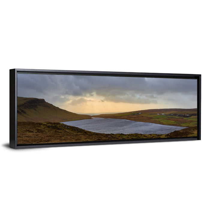 Isle of Skye Lake at Golden Hour Wall Art as a framed canvas