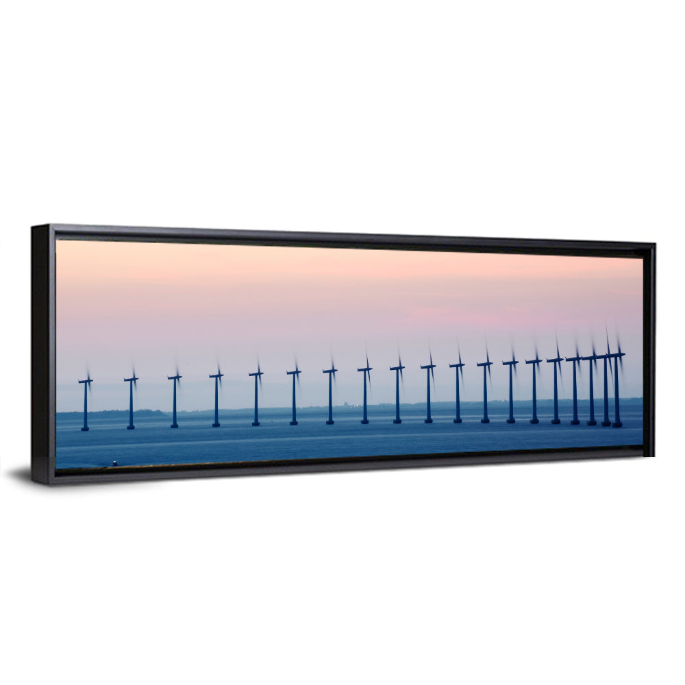 Coastal Wind Farm at Dusk Wall Art