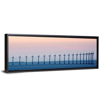 Coastal Wind Farm at Dusk Wall Art