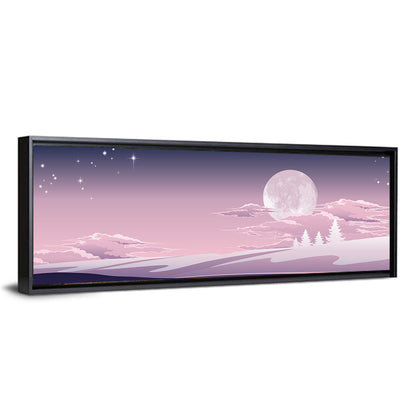 Lavender Moon Winter Landscape Wall Art