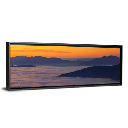 Cloud Sea Over Mountains at Golden Dawn Wall Art