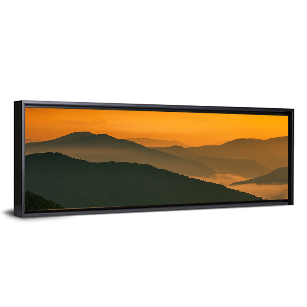 Golden Mist Mountain Valley Wall Art