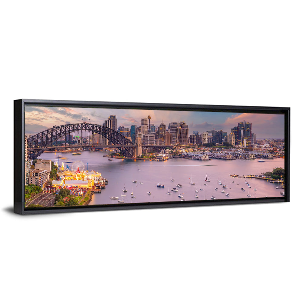 Sydney Harbour Bridge at Golden Twilight Wall Art