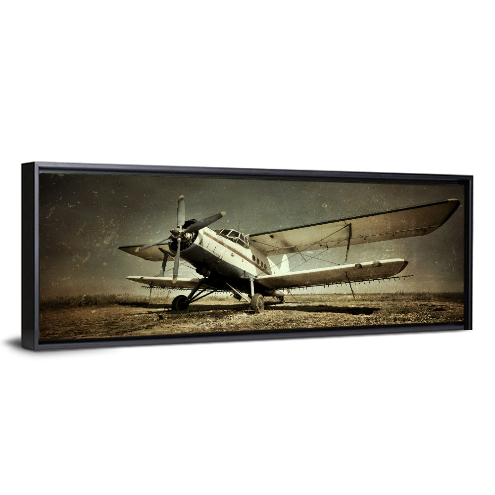 Vintage Military Biplane Wall Art
