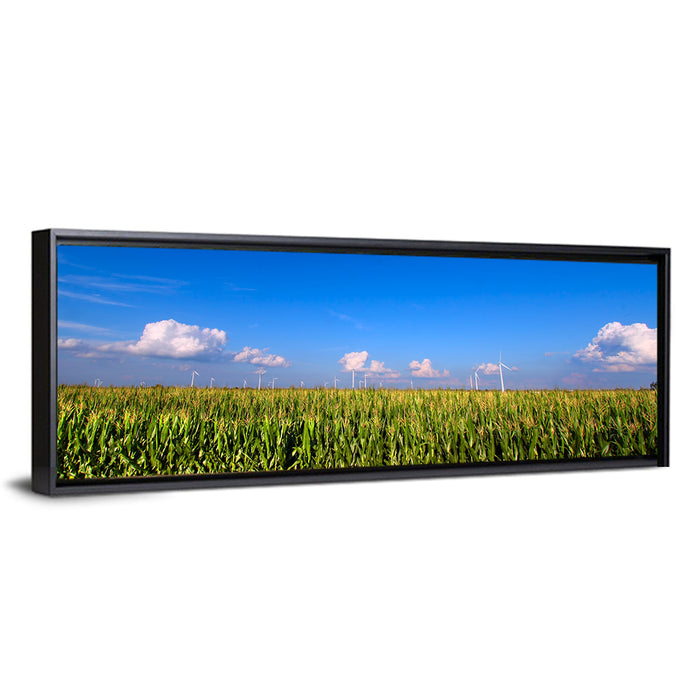 Illinois Cornfield Wall Art as a framed canvas