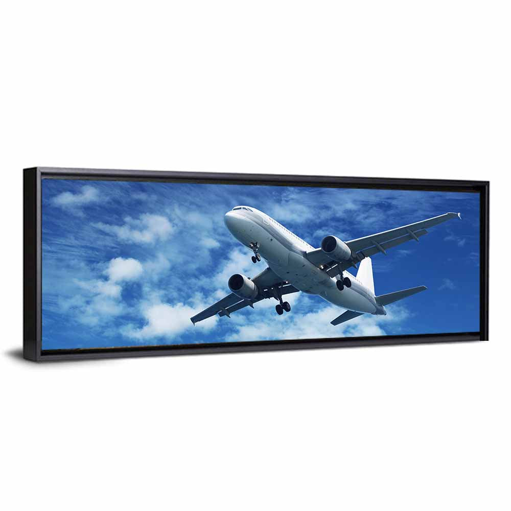 Passenger Airliner in Blue Sky Wall Art