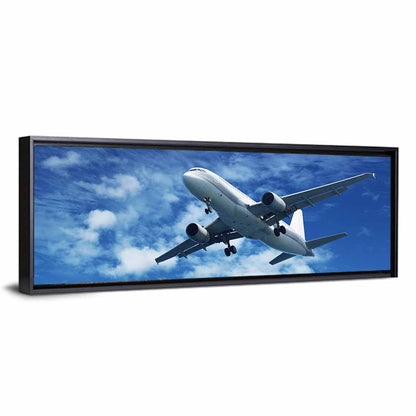 Passenger Airliner in Blue Sky Wall Art