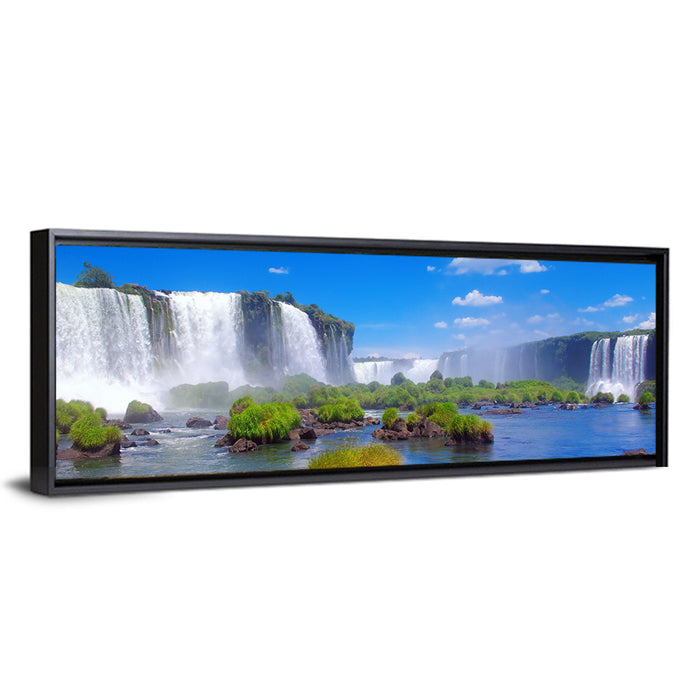 Iguazu Falls Daylight View Wall Art as a framed canvas