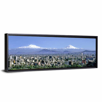 Mexico City Skyline with Volcanoes Wall Art