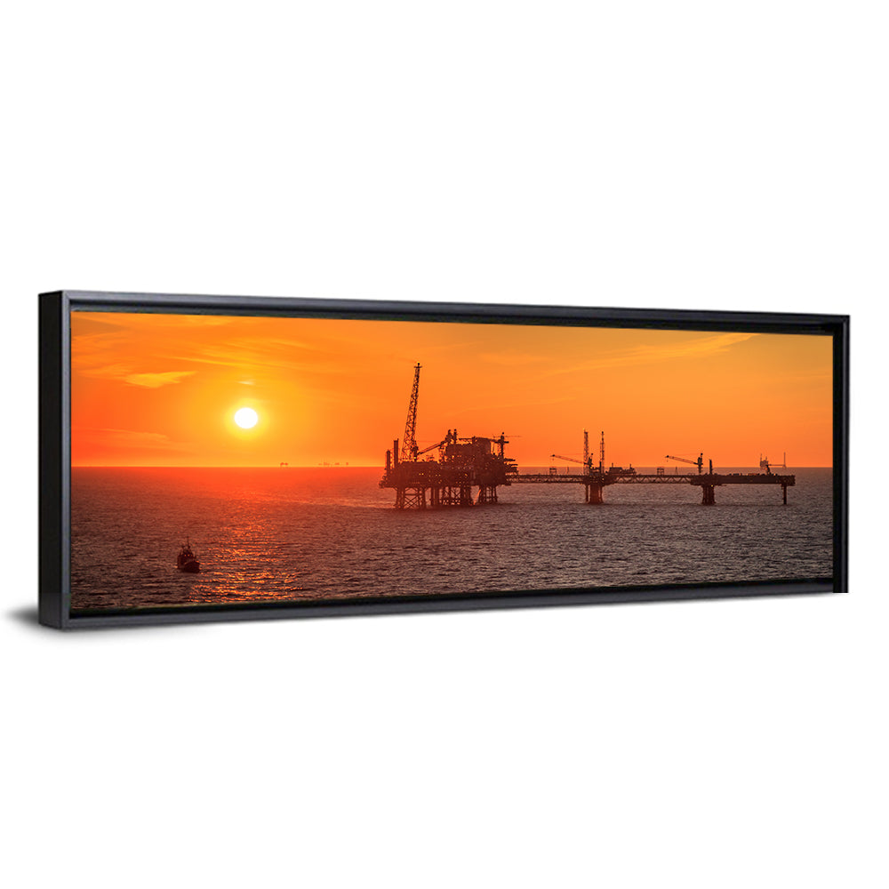 Denmark Oil Rig at Sunset Wall Art