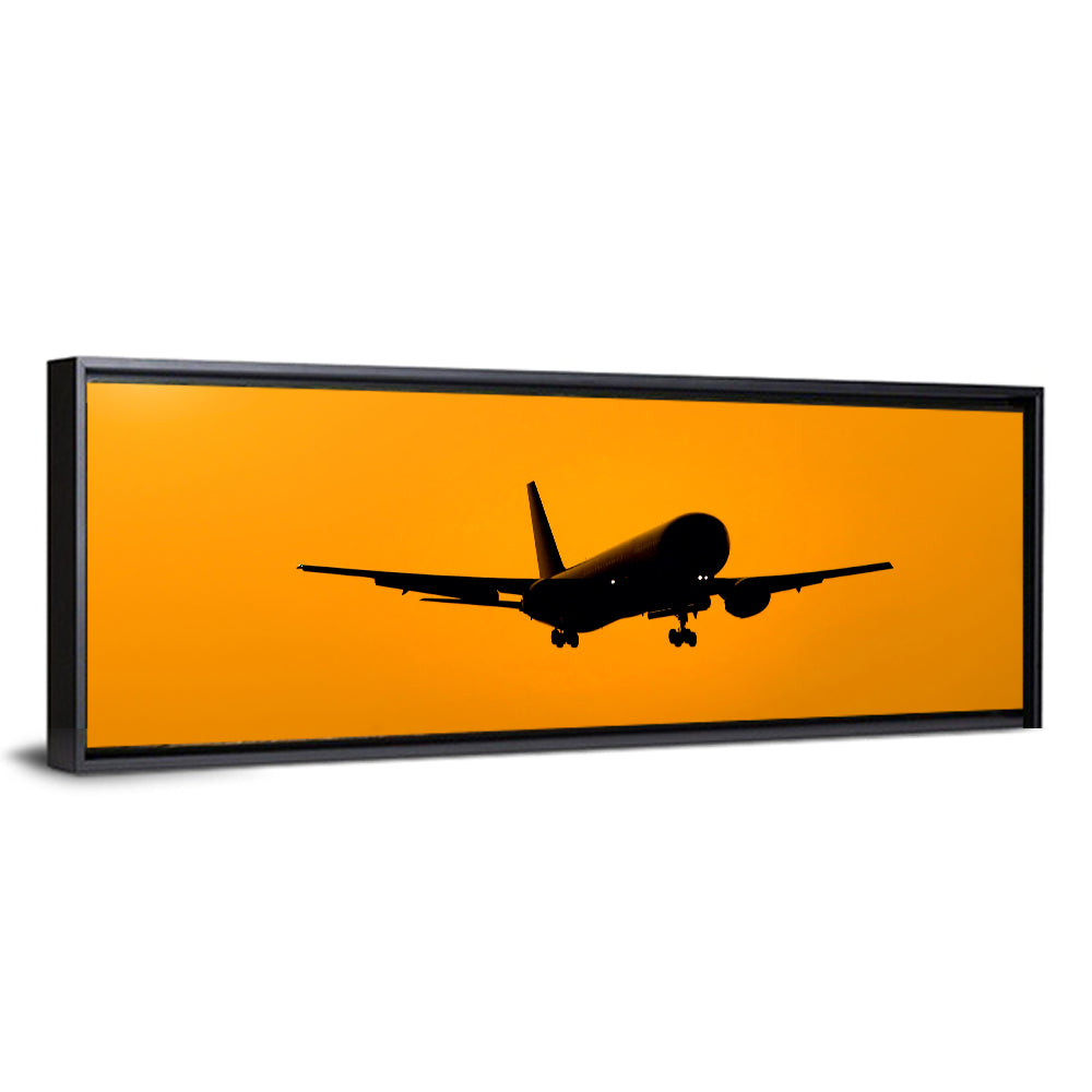 Golden Hour Airliner Silhouette Wall Art