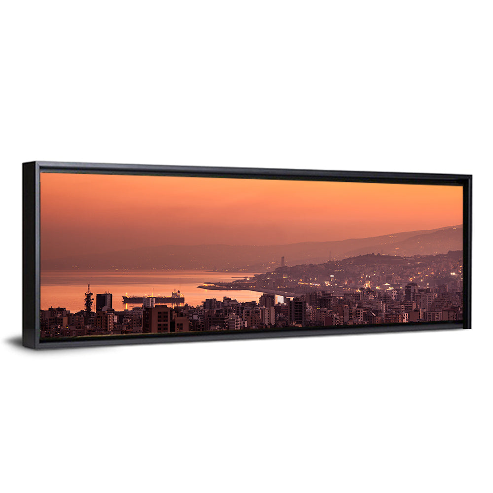 Beirut Sunset Skyline Wall Art