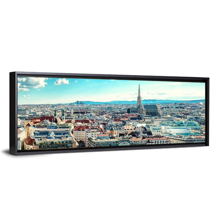 Vienna Skyline with St. Stephen's Cathedral Wall Art as a framed canvas