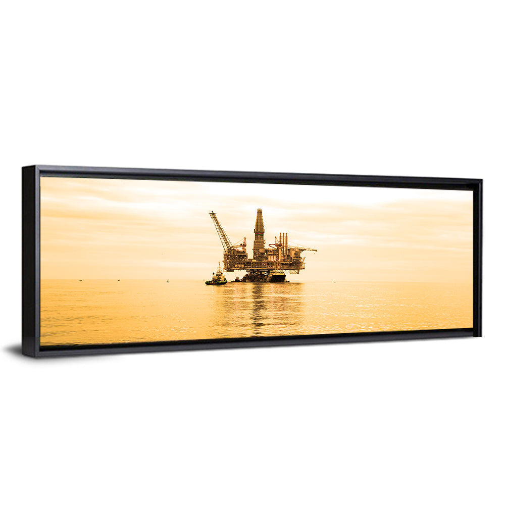 Golden Hour Oil Rig Wall Art