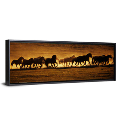Running Wild Horses at Sunset Wall Art