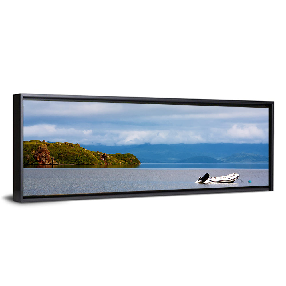 Kronotskое Lake with Boat Wall Art