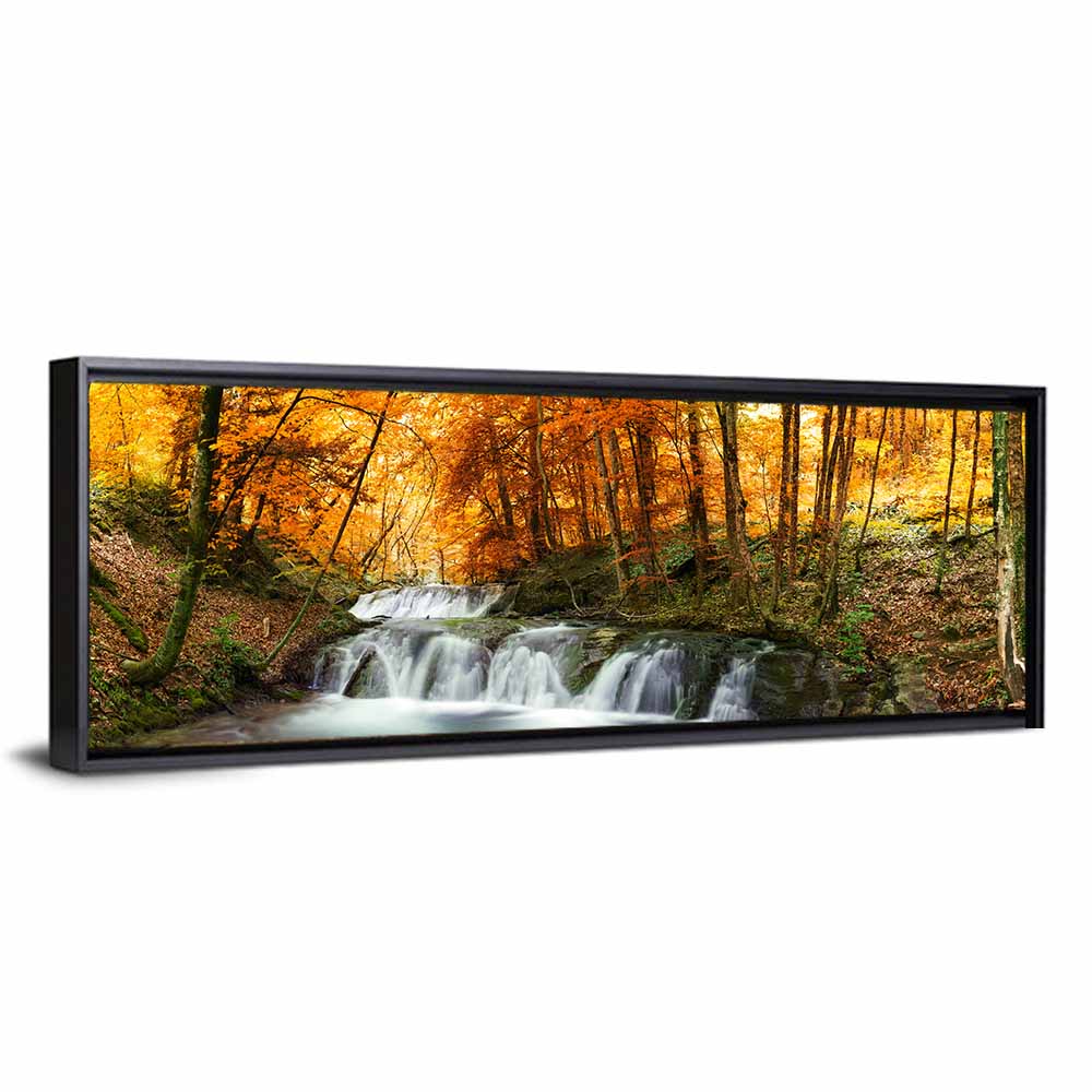 Autumn Forest Waterfall Wall Art