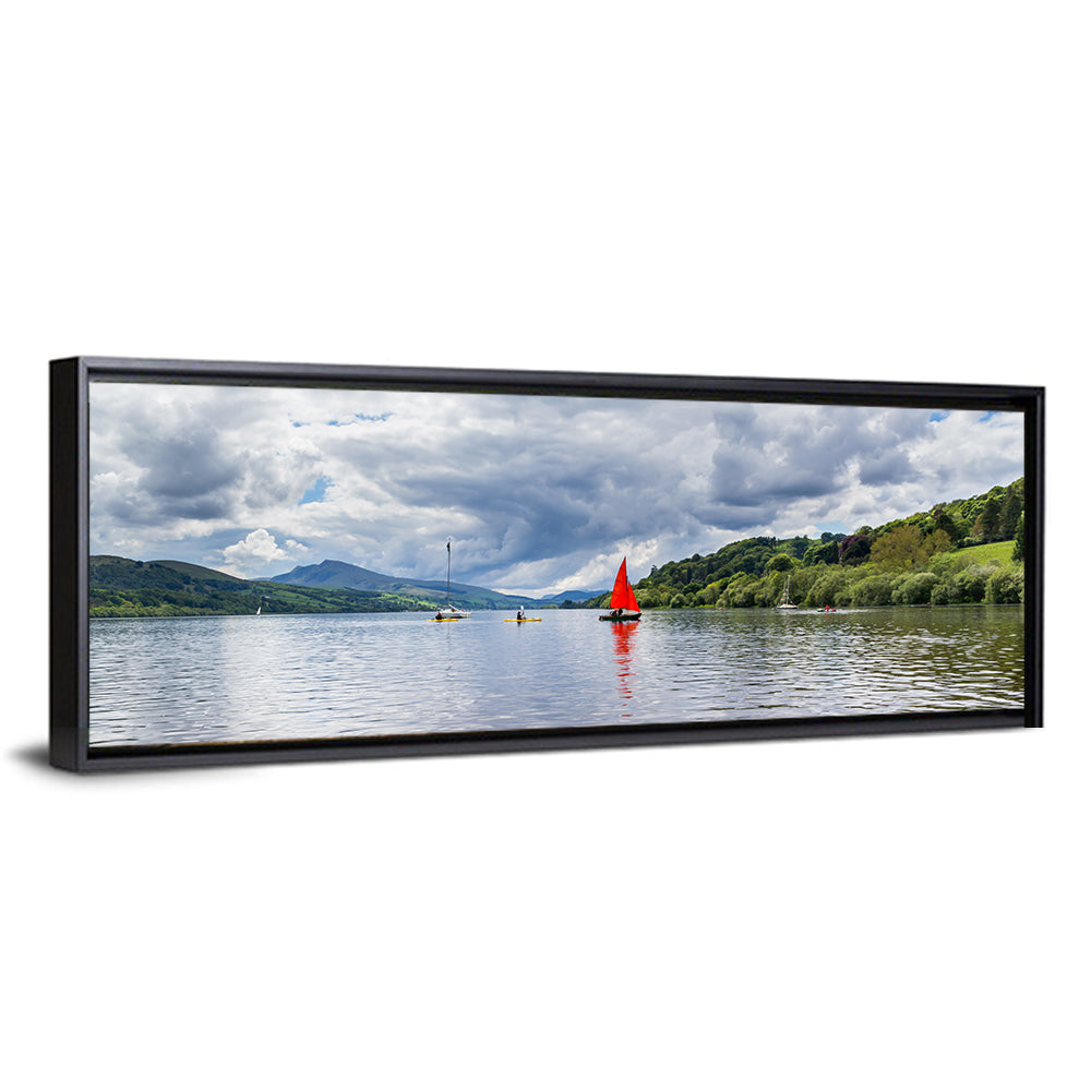 Bala Lake Sailboat Reflection Wall Art