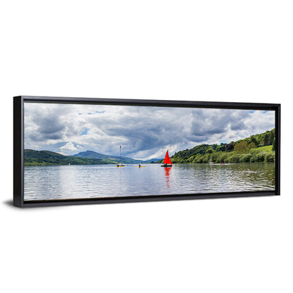 Bala Lake Sailboat Reflection Wall Art