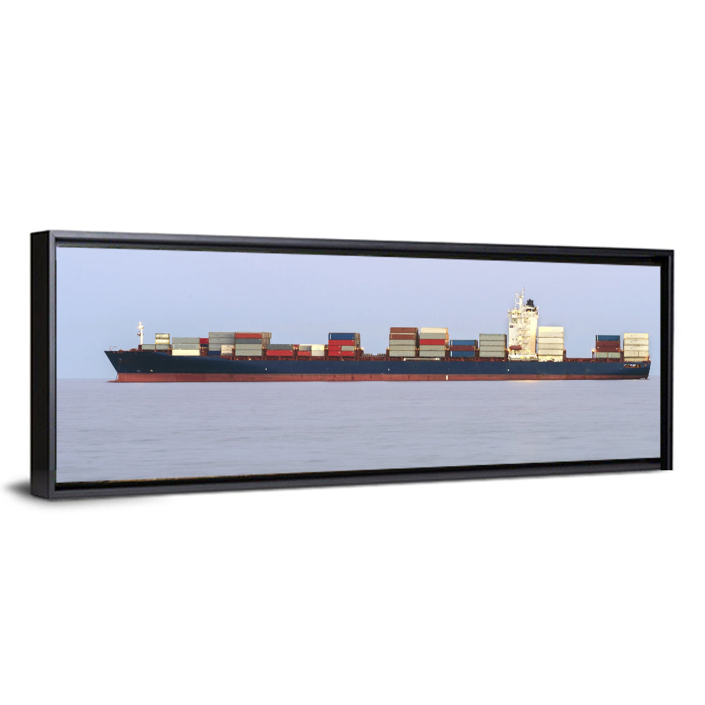 Container Ship on the Ocean Wall Art